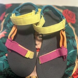 Teva Sandals in Yellow, Pink, and Orange